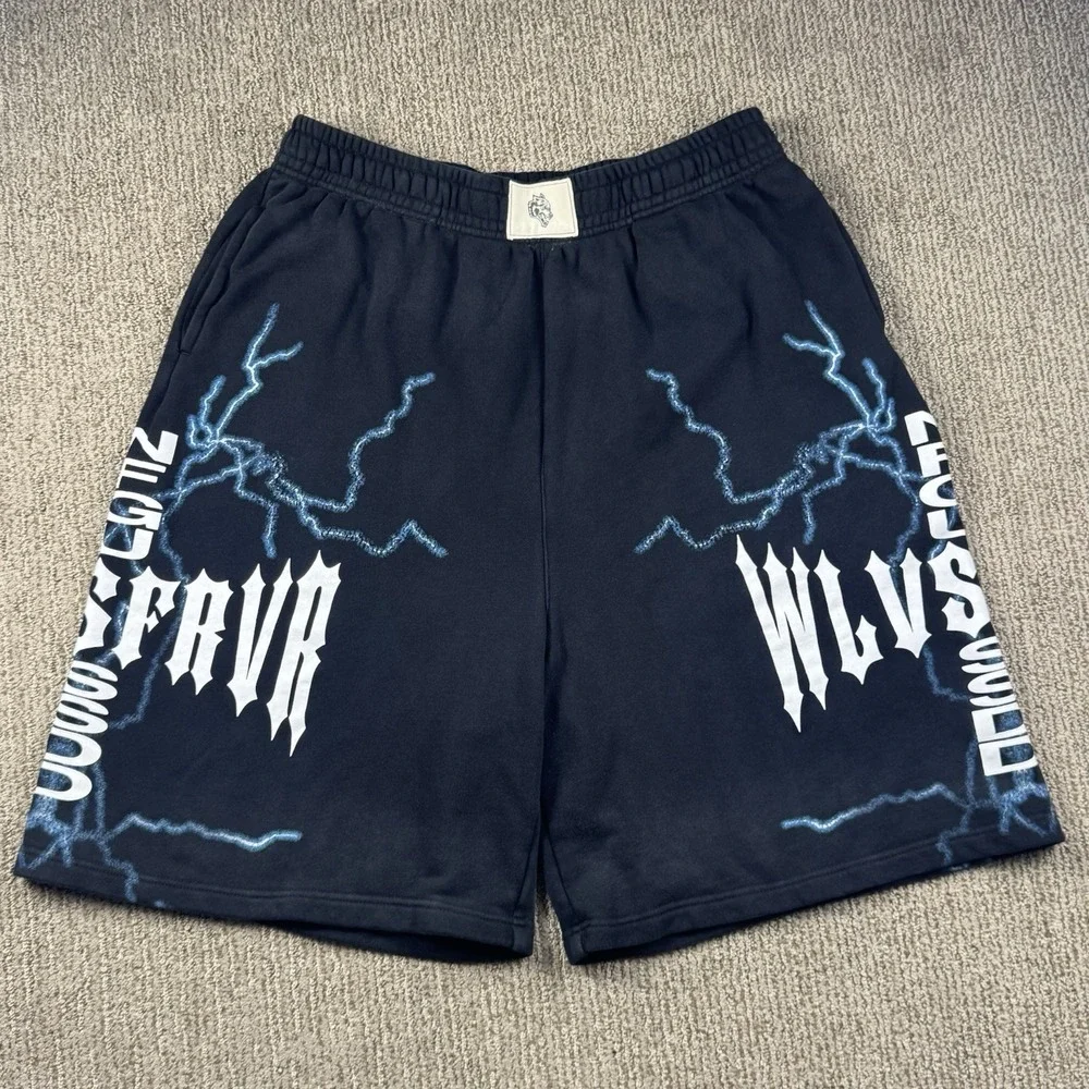 Darc Sport Mens L Iron Code Sweat Shorts Oversized Osiris Wolf Black